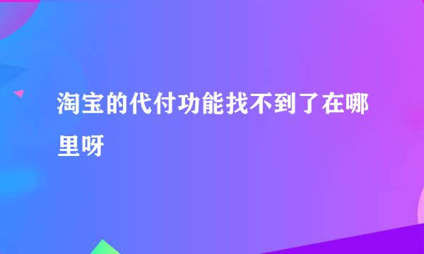 淘宝的代付功能找不到了在哪里呀