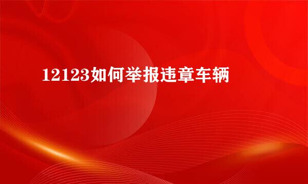 12123如何举报违章车辆