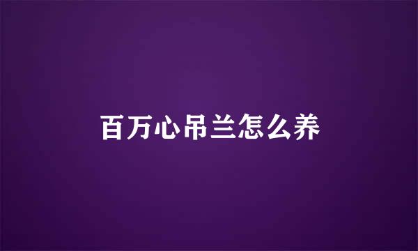 百万心吊兰怎么养