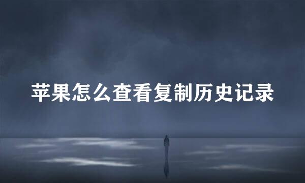 苹果怎么查看复制历史记录