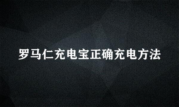 罗马仁充电宝正确充电方法
