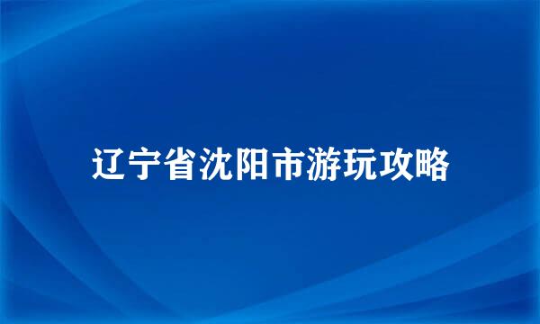 辽宁省沈阳市游玩攻略