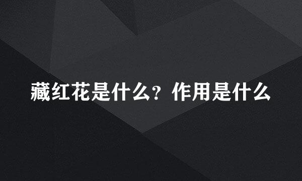 藏红花是什么？作用是什么