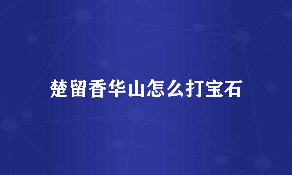 楚留香华山怎么打宝石