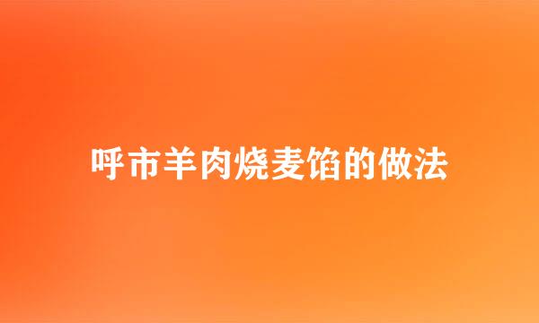 呼市羊肉烧麦馅的做法