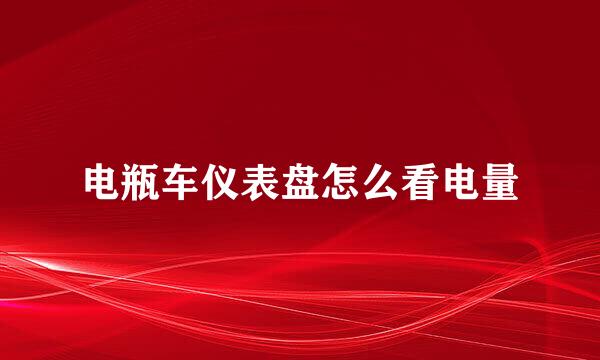 电瓶车仪表盘怎么看电量