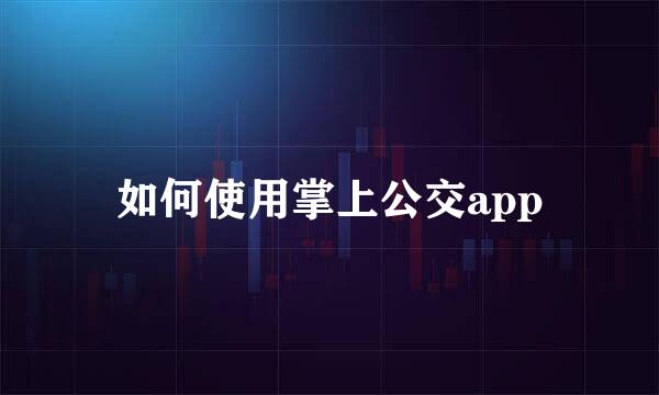 如何使用掌上公交app