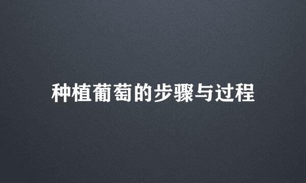 种植葡萄的步骤与过程