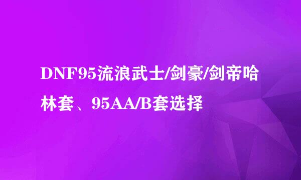 DNF95流浪武士/剑豪/剑帝哈林套、95AA/B套选择