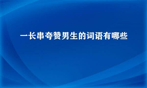 一长串夸赞男生的词语有哪些