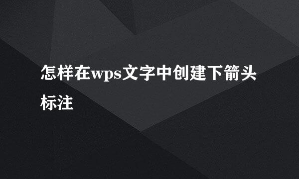 怎样在wps文字中创建下箭头标注