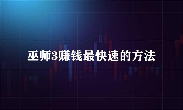 巫师3赚钱最快速的方法