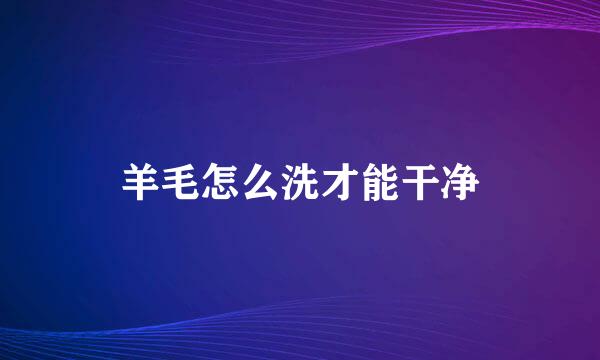 羊毛怎么洗才能干净