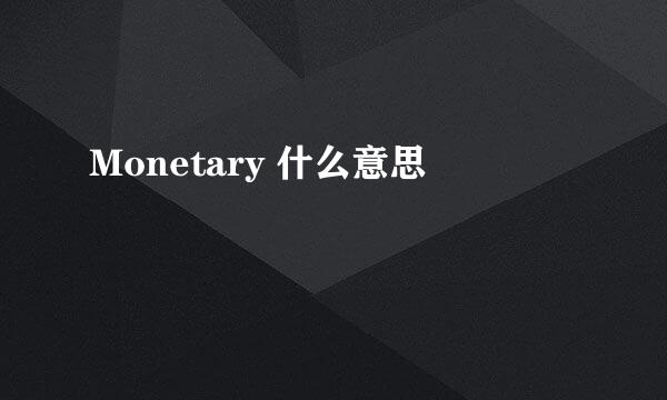 Monetary 什么意思