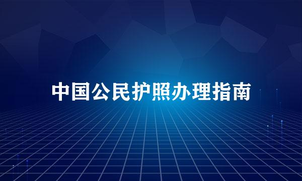 中国公民护照办理指南
