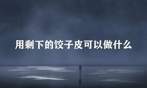 用剩下的饺子皮可以做什么