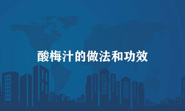 酸梅汁的做法和功效