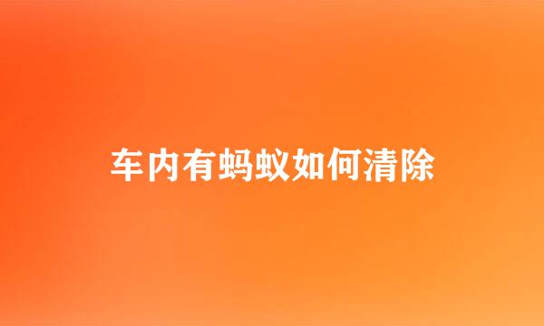 车内有蚂蚁如何清除