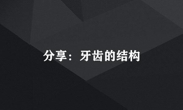 分享:牙齿的结构