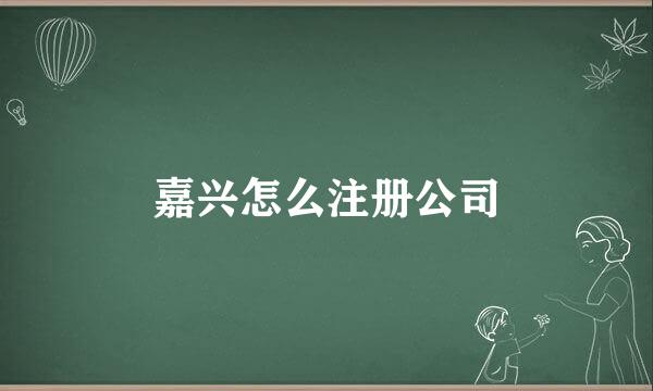 嘉兴怎么注册公司