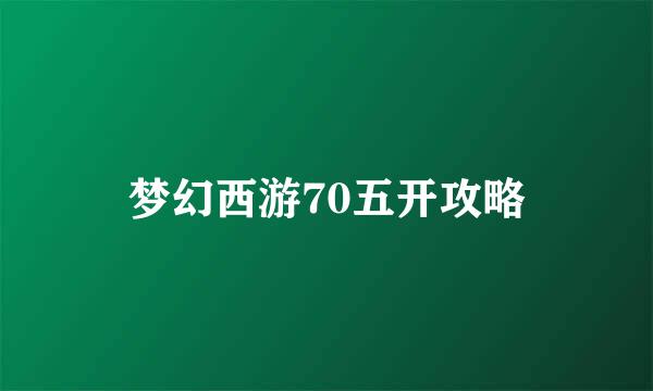 梦幻西游70五开攻略