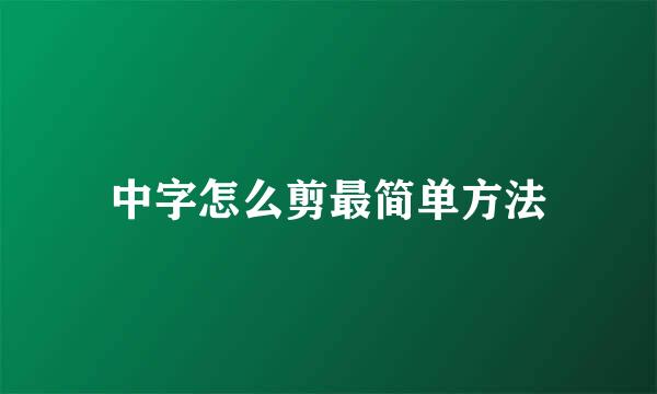 中字怎么剪最简单方法