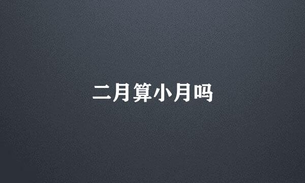 二月算小月吗