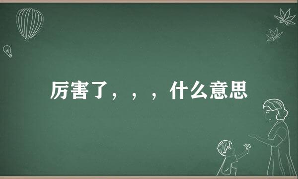 厉害了，，，什么意思