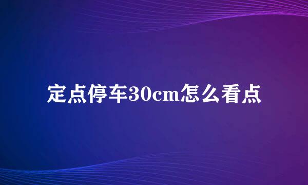 定点停车30cm怎么看点