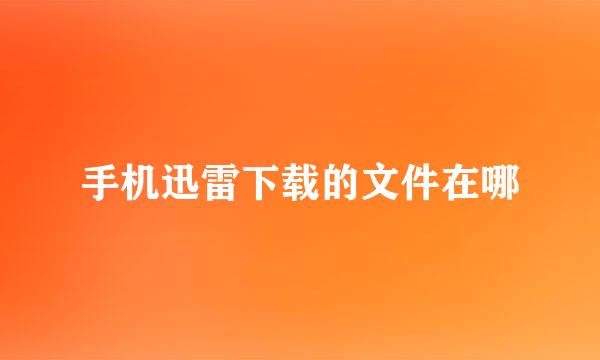 手机迅雷下载的文件在哪