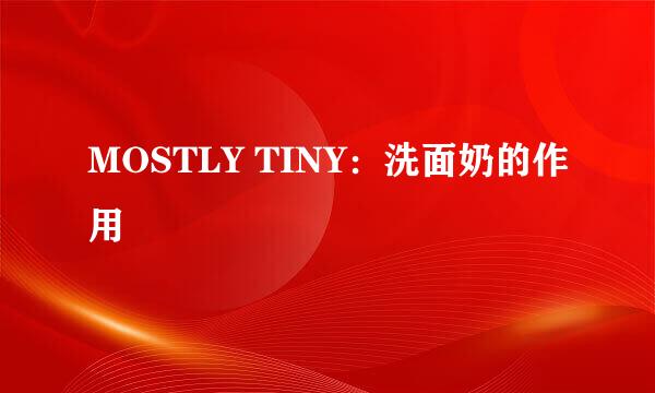 MOSTLY TINY：洗面奶的作用