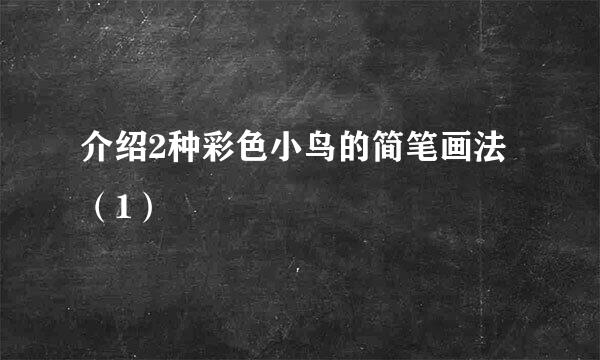 介绍2种彩色小鸟的简笔画法(1)