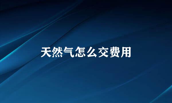 天然气怎么交费用