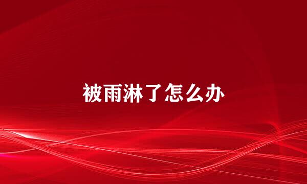 被雨淋了怎么办