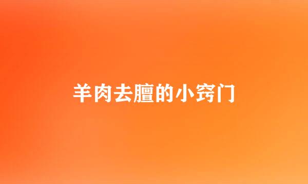 羊肉去膻的小窍门