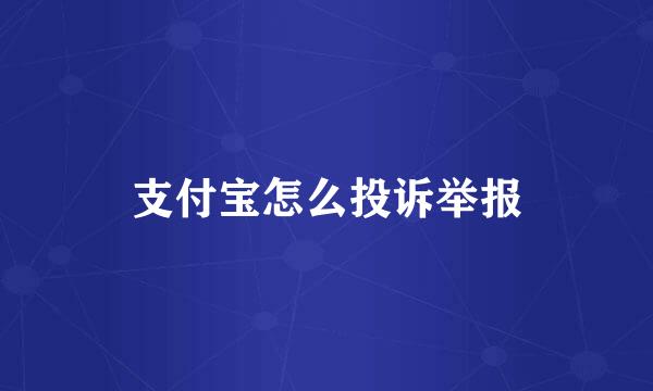 支付宝怎么投诉举报