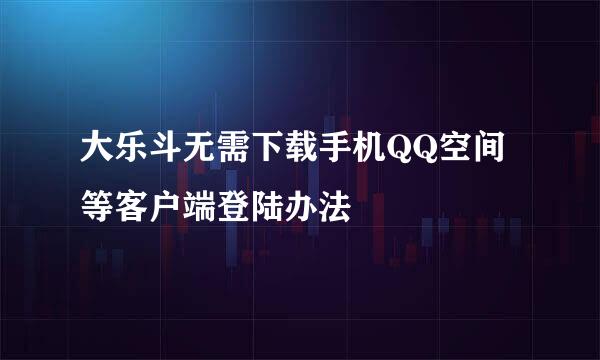 大乐斗无需下载手机QQ空间等客户端登陆办法