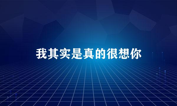 我其实是真的很想你