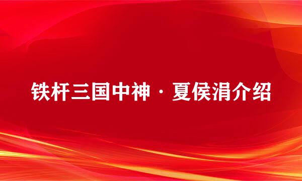 铁杆三国中神·夏侯涓介绍