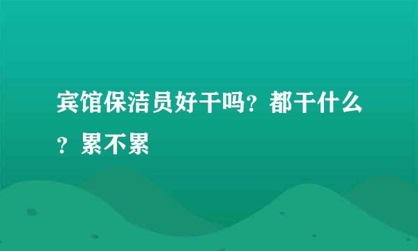 宾馆保洁员好干吗?都干什么?累不累
