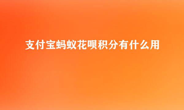 支付宝蚂蚁花呗积分有什么用