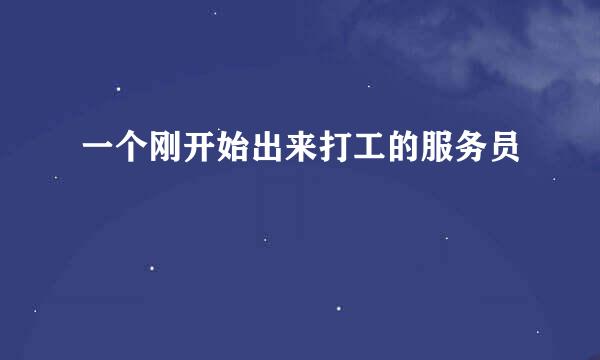 一个刚开始出来打工的服务员