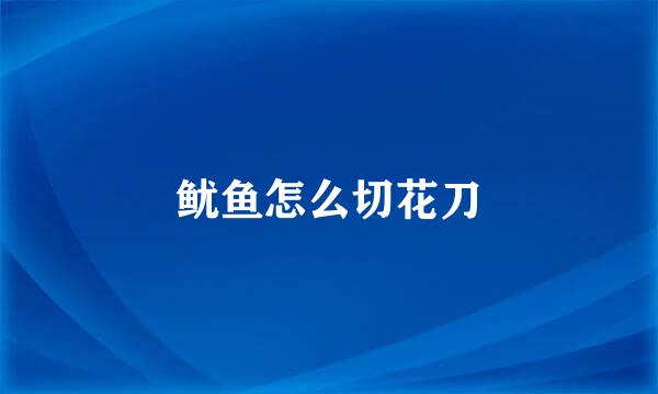 鱿鱼怎么切花刀