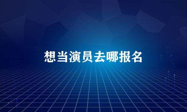 想当演员去哪报名
