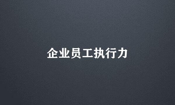企业员工执行力