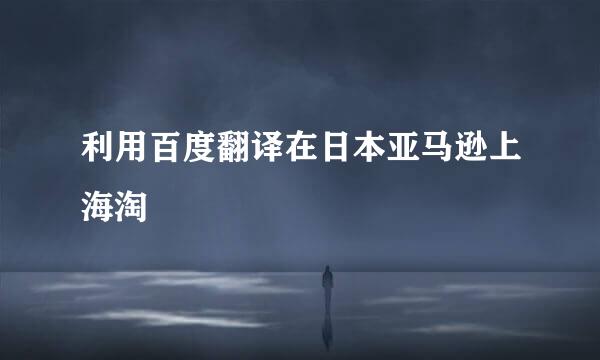 利用百度翻译在日本亚马逊上海淘