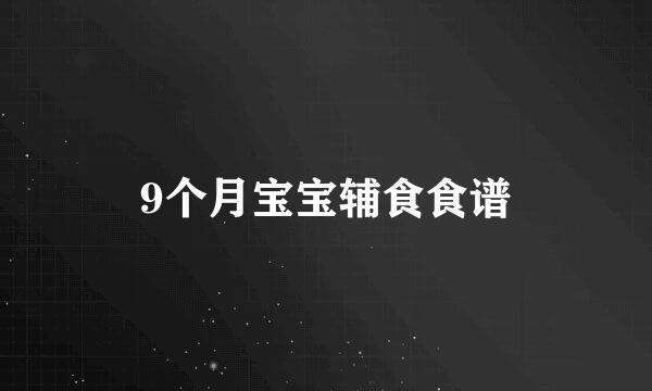 9个月宝宝辅食食谱