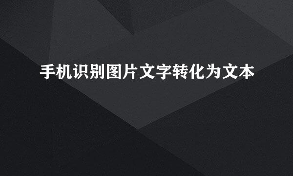 手机识别图片文字转化为文本