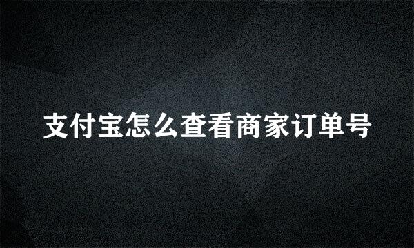 支付宝怎么查看商家订单号