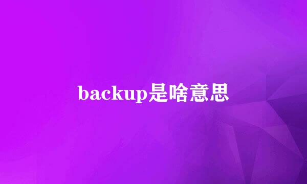 backup是啥意思
